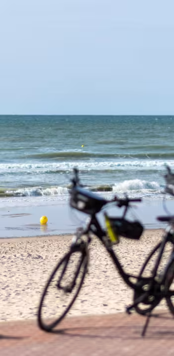 Piste cyclable au pied des plages à Bray-Dunes