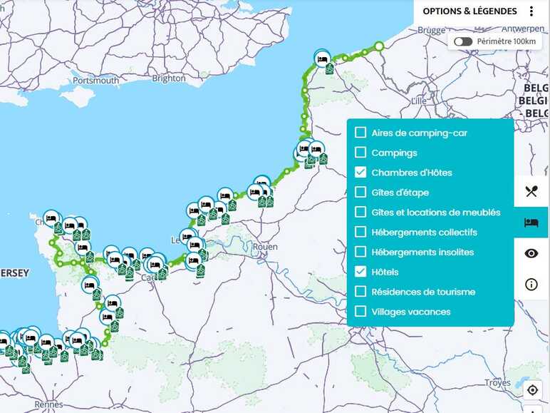 répérer les services accueil vélo vélomaritime